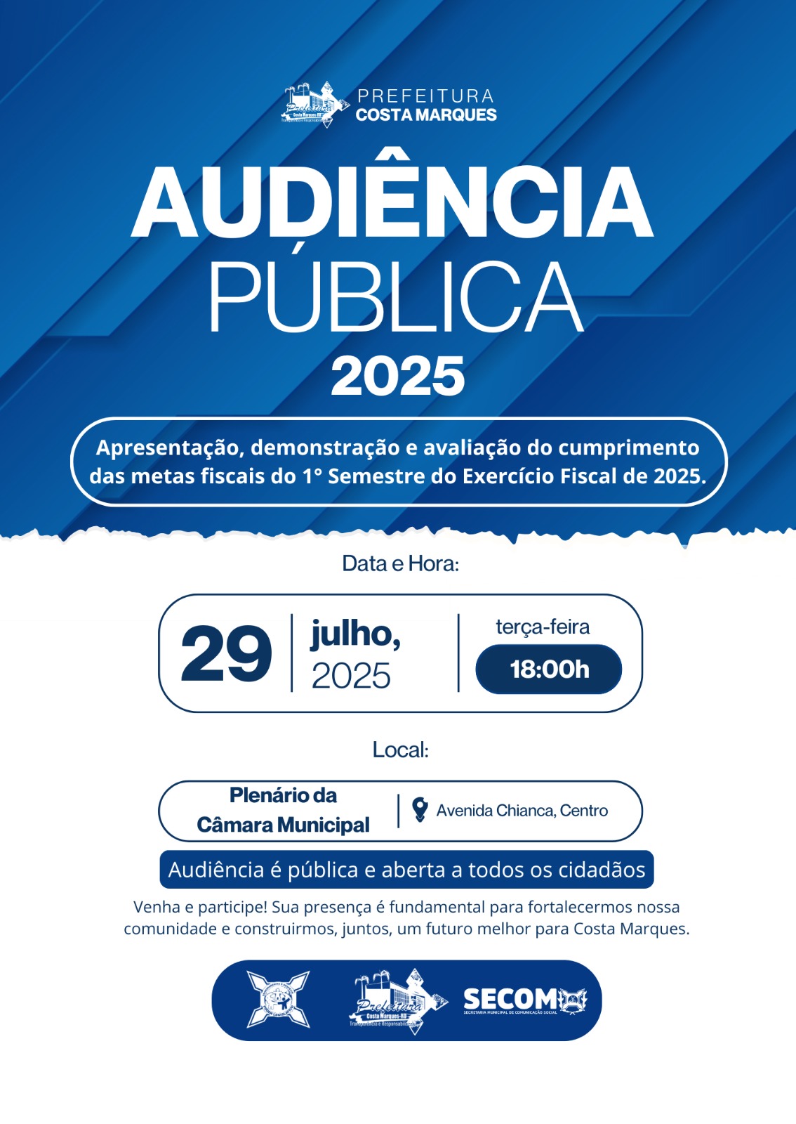 Audiência Publica do 1º Semestre Exercício Fiscal de 2025